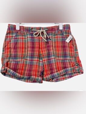 OLD NAVY ~ LINEN-BLEND PLAID SHORTS